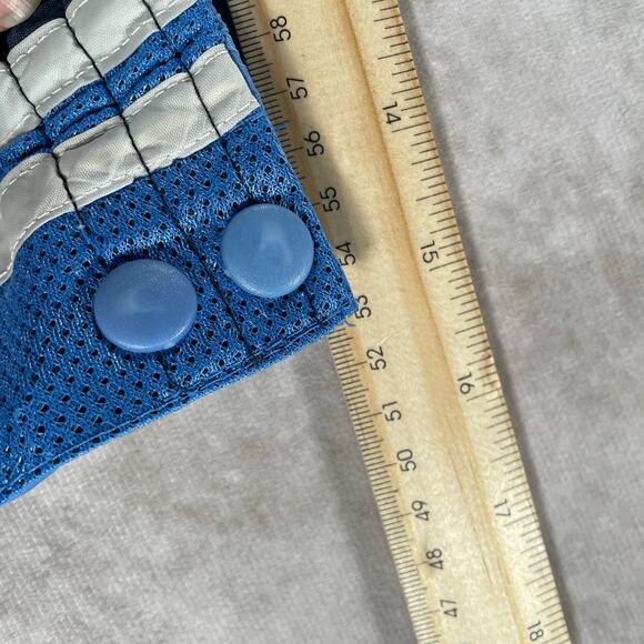 90’s Blue And White Striped Snap On Track Vintage Pants - Picture 6 of 10